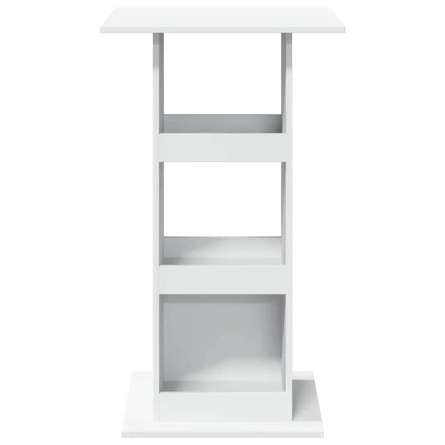 Table de bar avec rangement blanc 60x60x102cm bois d’ingénierie - 4