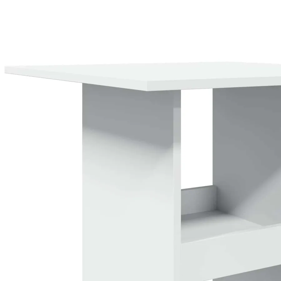 Table de bar avec rangement blanc 60x60x102cm bois d’ingénierie - 7