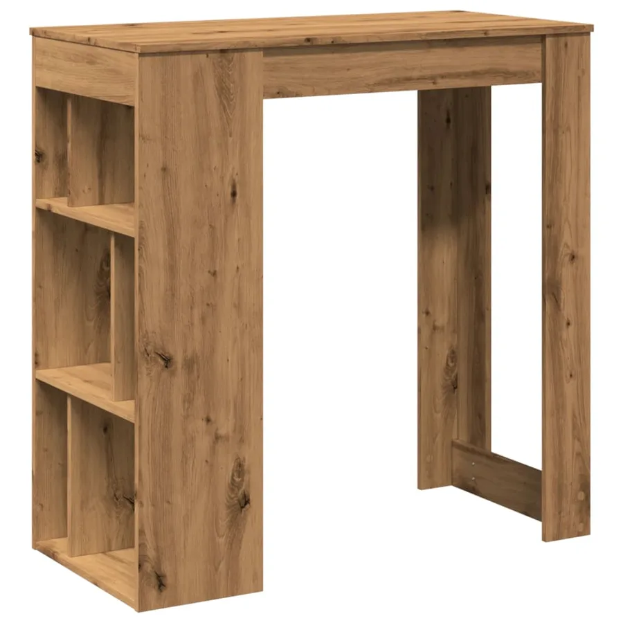 Table de bar avec étagères chêne artisanal bois d'ingénierie - 2