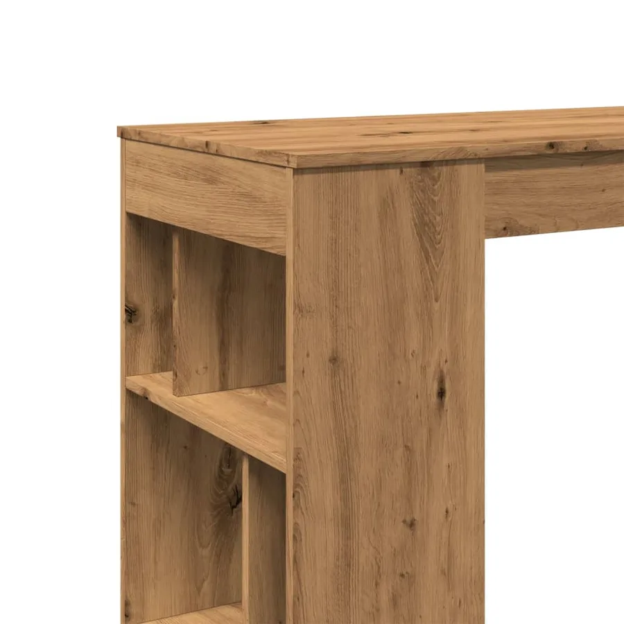 Table de bar avec étagères chêne artisanal bois d'ingénierie - 7