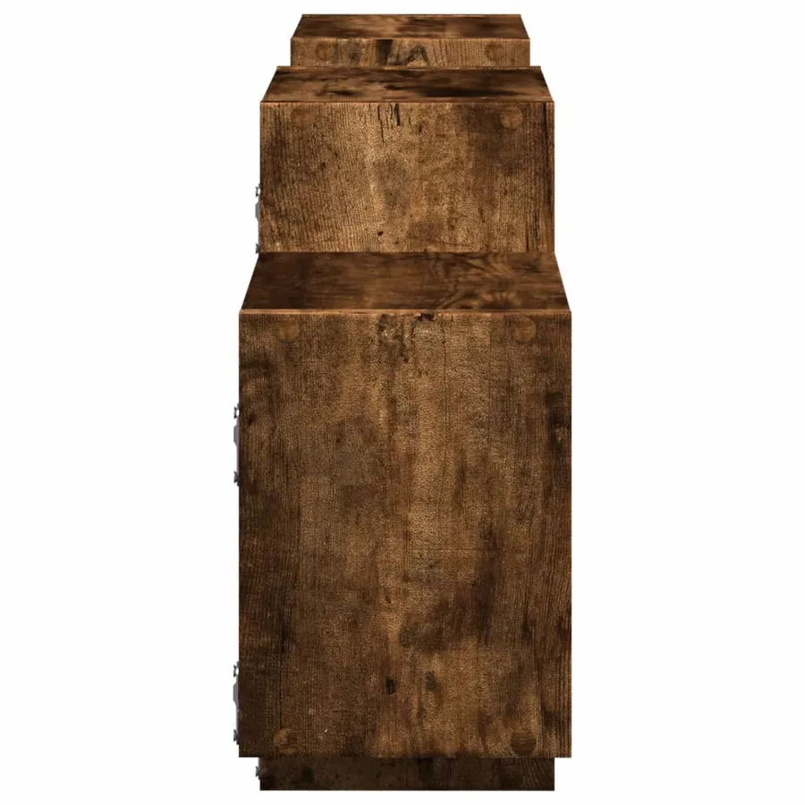 Étagère murale chêne fumé 129x18x42 cm bois d'ingénierie - 5