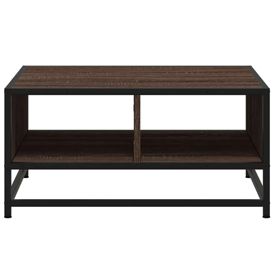Table basse chêne marron 60,5x60,5x30cm bois d'ingénierie/métal - 5