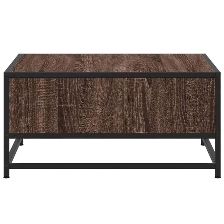 Table basse chêne marron 60,5x60,5x30cm bois d'ingénierie/métal - 6
