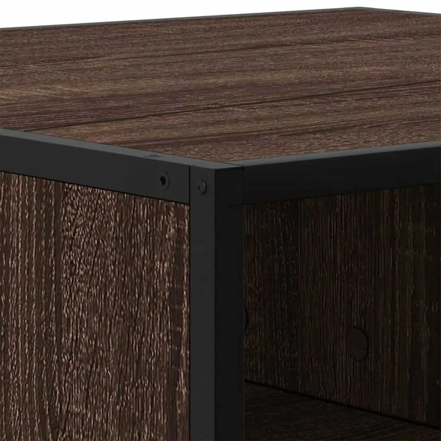 Table basse chêne marron 60,5x60,5x30cm bois d'ingénierie/métal - 8