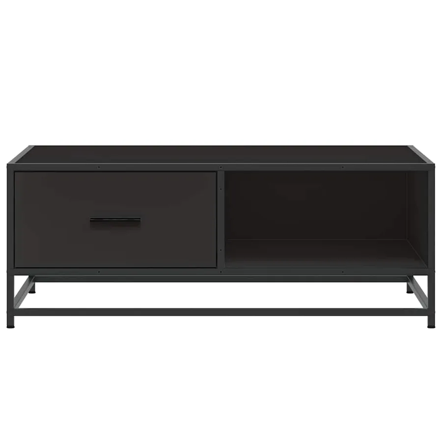Table basse noir 90x57x35 cm bois d'ingénierie et métal - 5