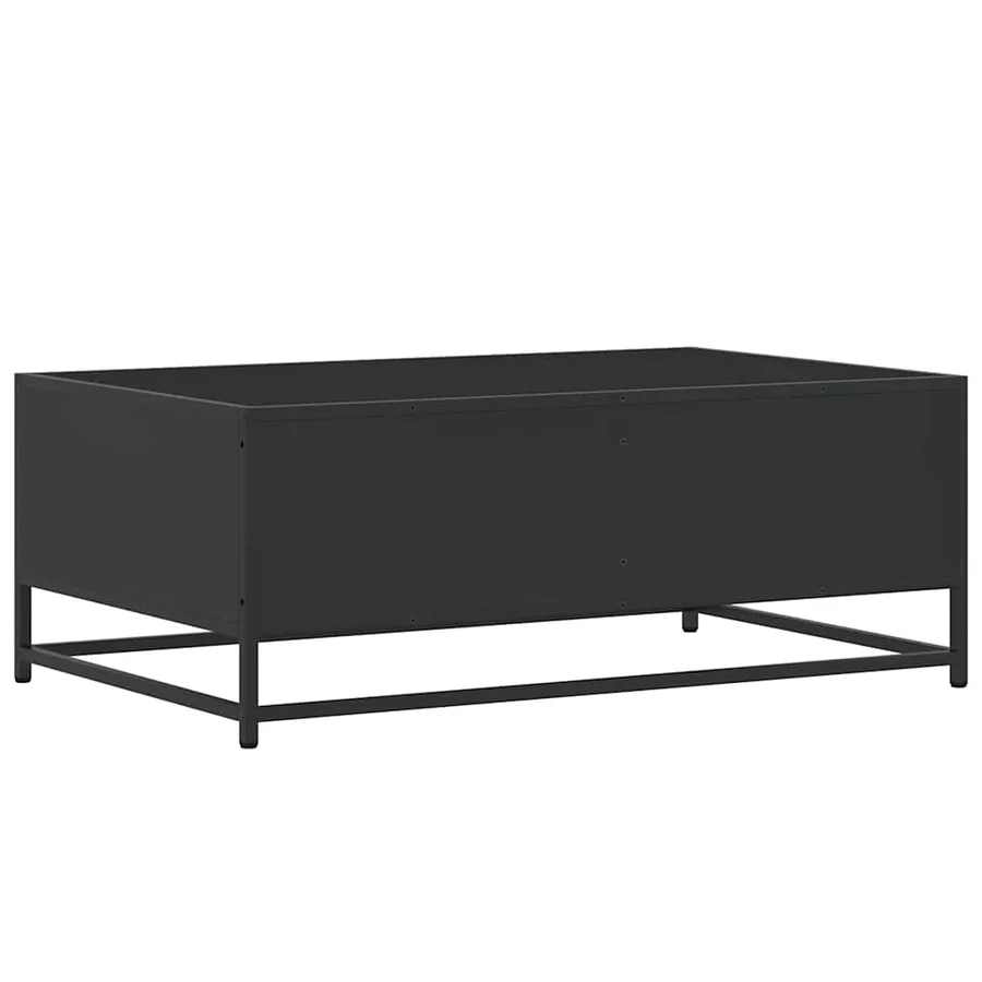Table basse noir 90x57x35 cm bois d'ingénierie et métal - 7