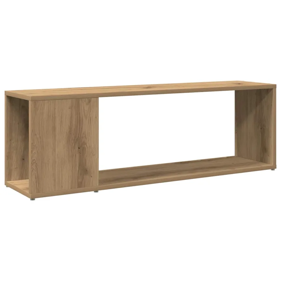 Meuble TV chêne artisanal 100x24x32 cm bois d'ingénierie - 2