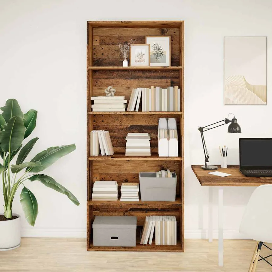 Bibliothèque vieux bois 80x30x189 cm bois d'ingénierie - 3