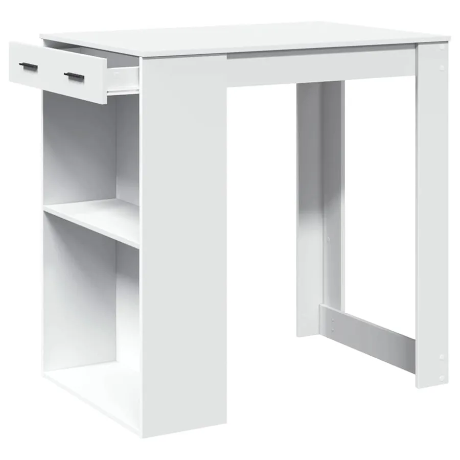 Table de bar blanc 102x70x103,5 cm bois d'ingénierie - 4