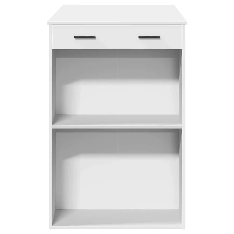 Table de bar blanc 102x70x103,5 cm bois d'ingénierie - 6