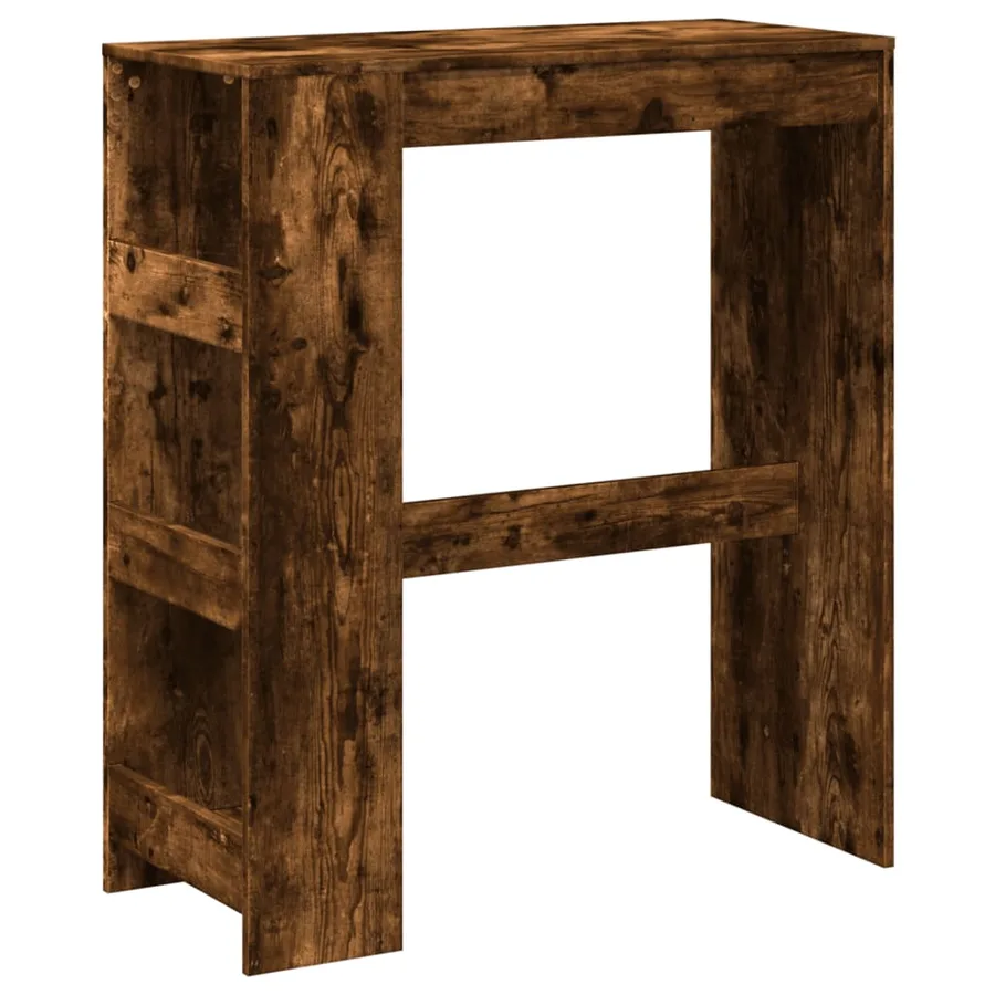 Table de bar avec étagères chêne fumé bois d'ingénierie - 2