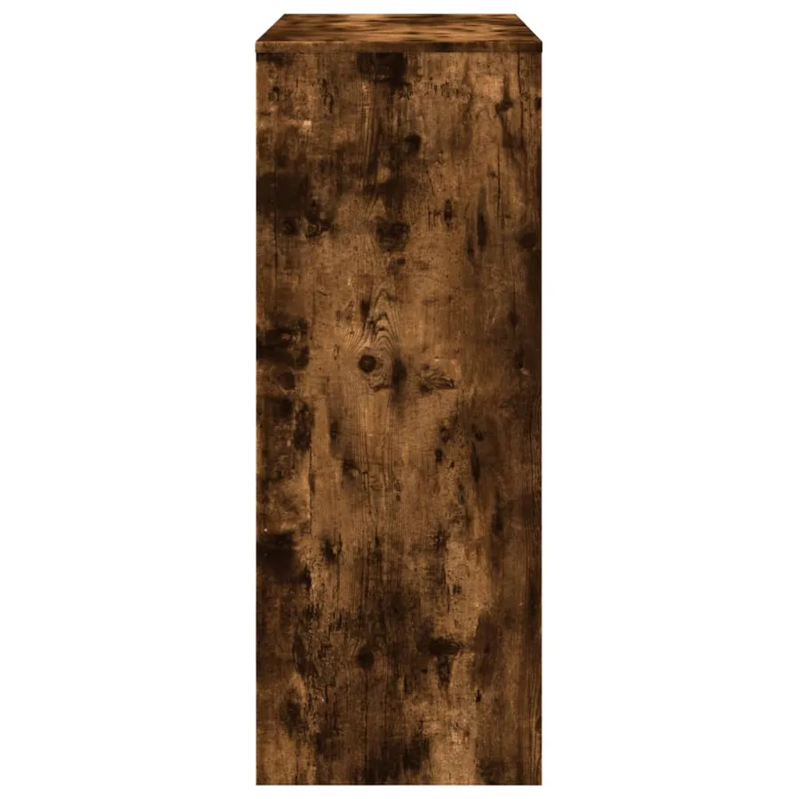 Table de bar avec étagères chêne fumé bois d'ingénierie - 5