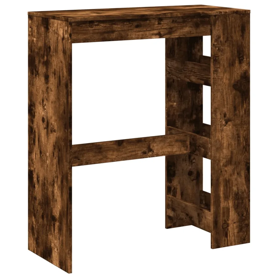 Table de bar avec étagères chêne fumé bois d'ingénierie - 6