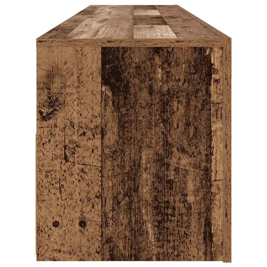 Meuble TV avec lumières LED vieux bois bois d'ingénierie - 8