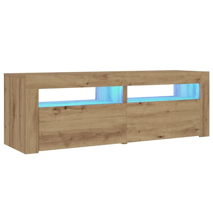 Tables de chevet 2 pcs avec LED chêne artisanal 60x35x40 cm - 3