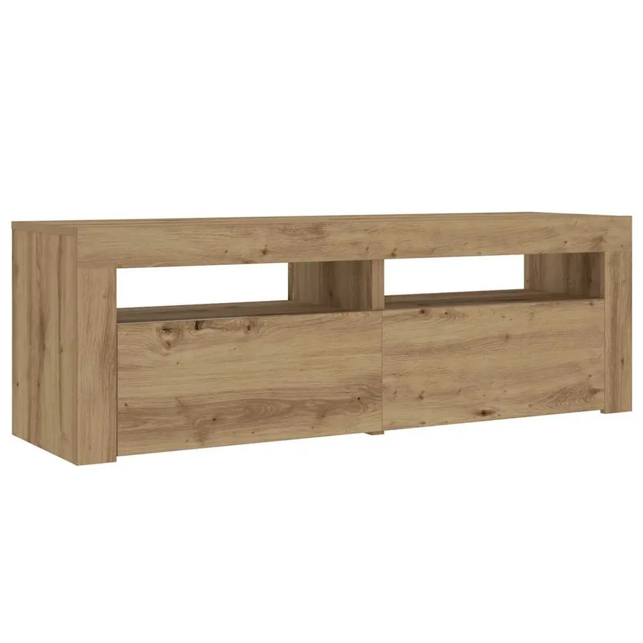 Tables de chevet 2 pcs avec LED chêne artisanal 60x35x40 cm - 7