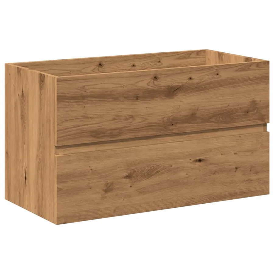 Armoire lavabo avec bassin intégré chêne artisanal - 6