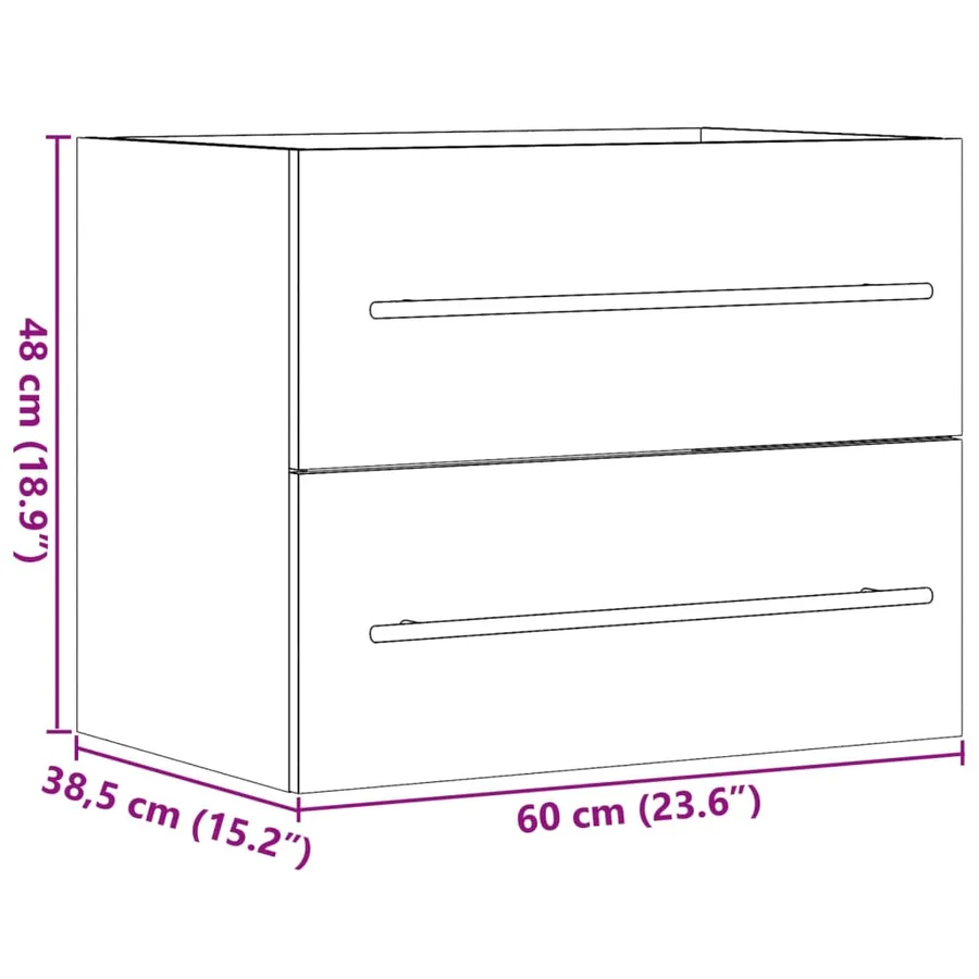 Armoire d'évier Chêne sonoma 60x38,5x48 cm Aggloméré - 11