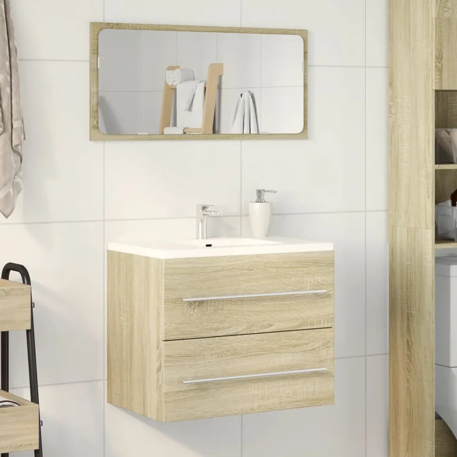 Armoire d'évier Chêne sonoma 60x38,5x48 cm Aggloméré - 3