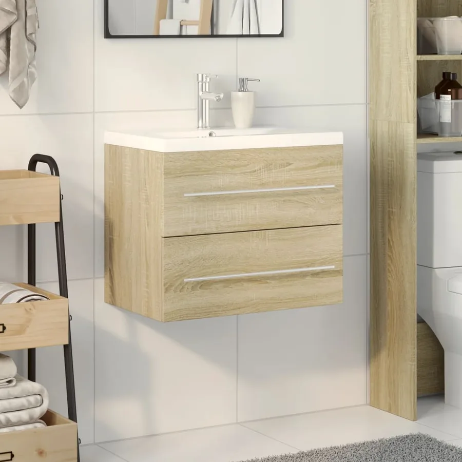 Ensemble de meubles de salle de bain 2 pcs chêne sonoma - 3