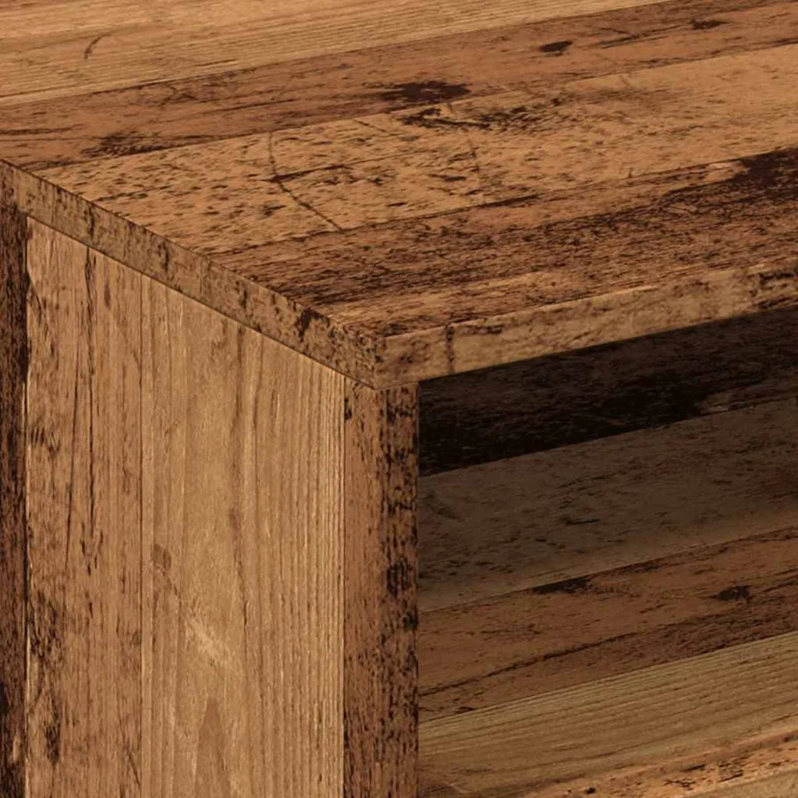 Table basse avec lumières LED vieux bois 50x49x40 cm - 10
