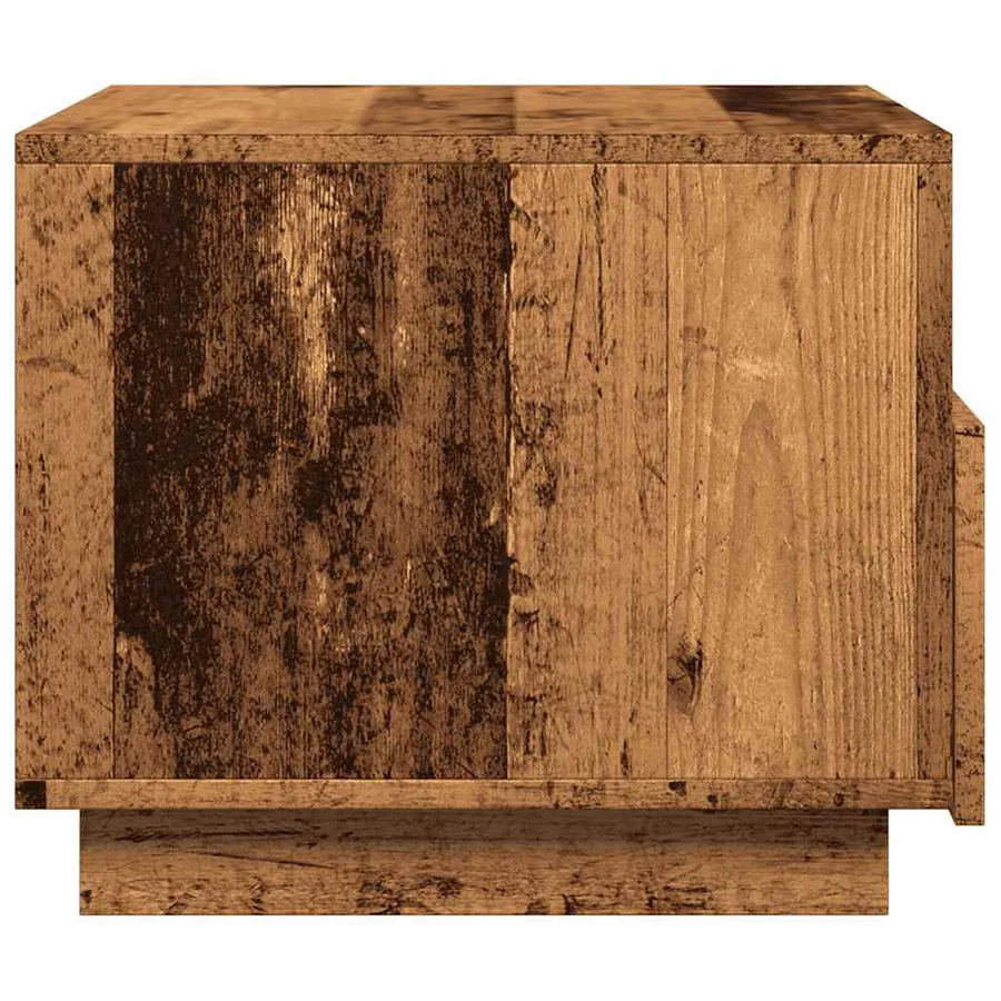 Table basse avec lumières LED vieux bois 50x49x40 cm - 8