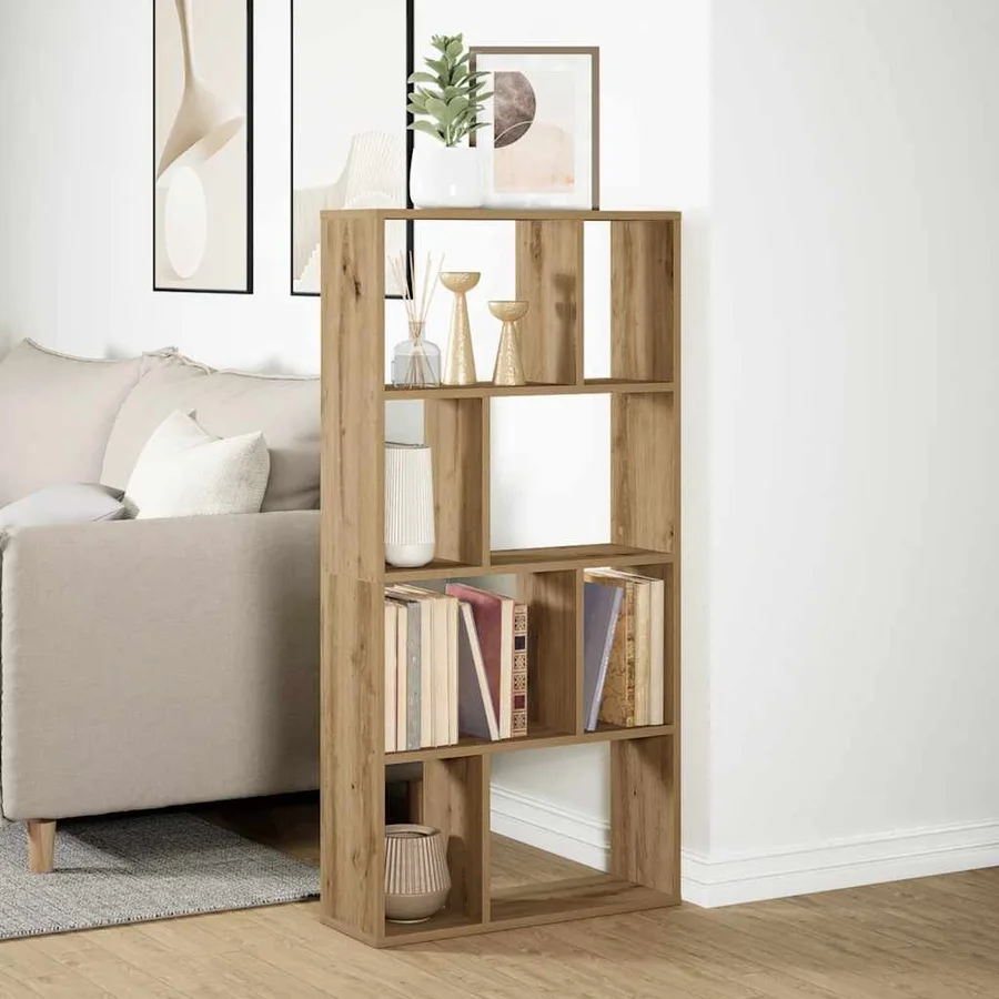 Bibliothèque chêne artisanal 60x20x120,5 cm bois d'ingénierie - 3