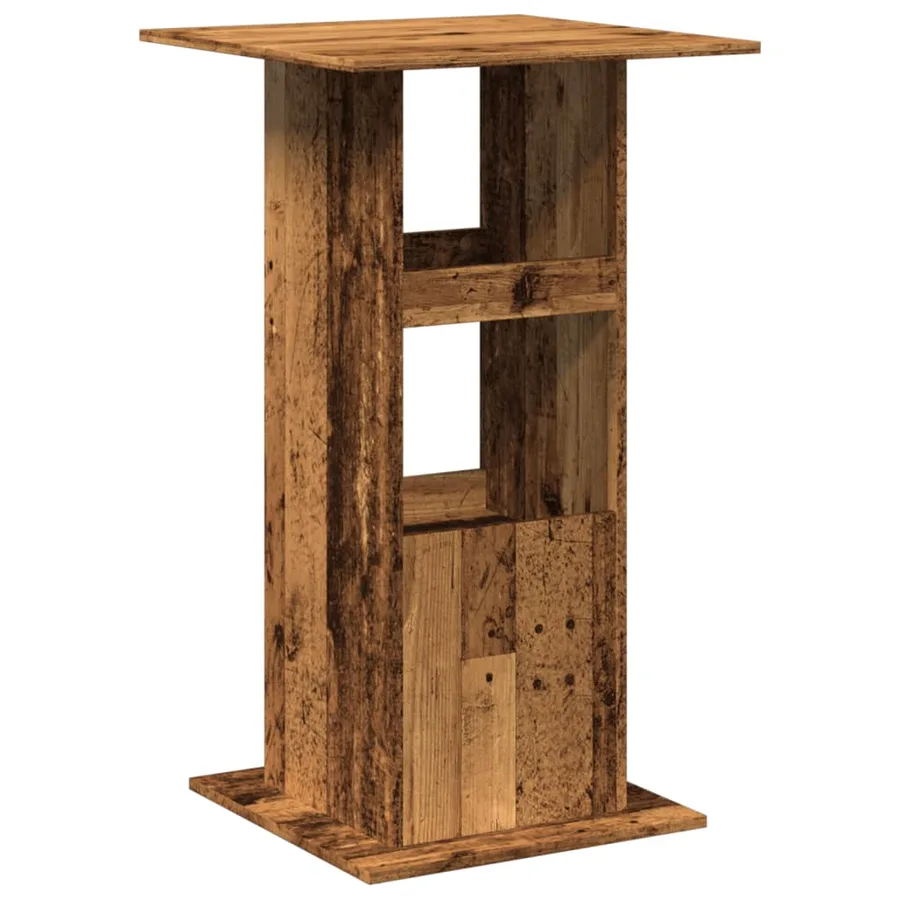Table de bar avec rangement vieux bois bois d’ingénierie - 6