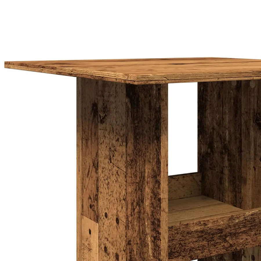 Table de bar avec rangement vieux bois bois d’ingénierie - 7