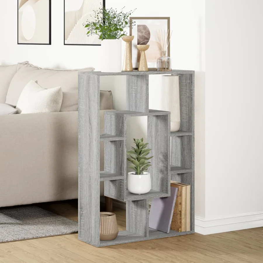 Bibliothèque sonoma gris 63x20x90 cm bois d'ingénierie - 4