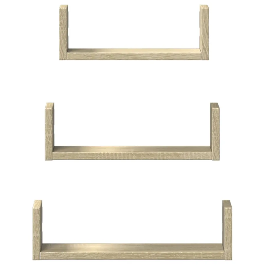 Étagères murales 3 pcs chêne sonoma bois d'ingénierie - 4