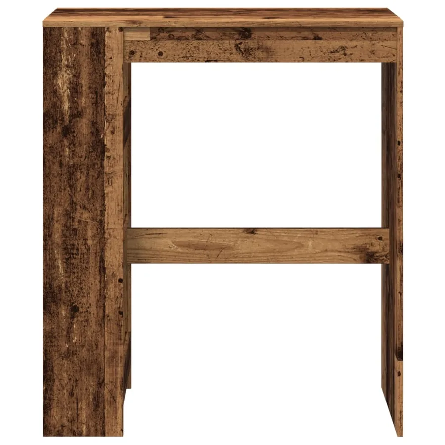 Table de bar avec étagères vieux bois bois d'ingénierie - 4