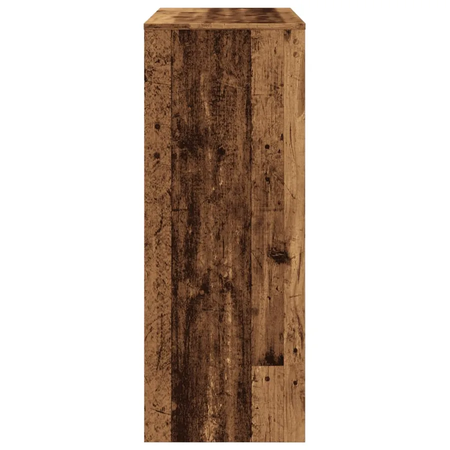 Table de bar avec étagères vieux bois bois d'ingénierie - 5