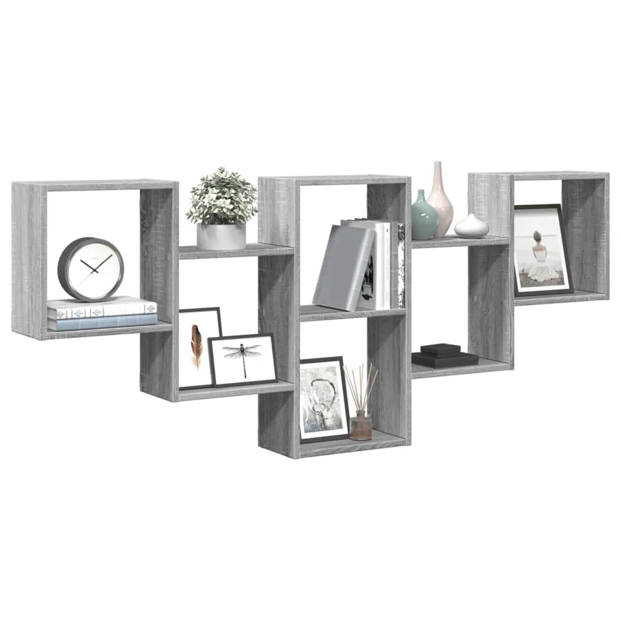 Étagère murale sonoma gris 159x18x66 cm bois ingénierie - 3