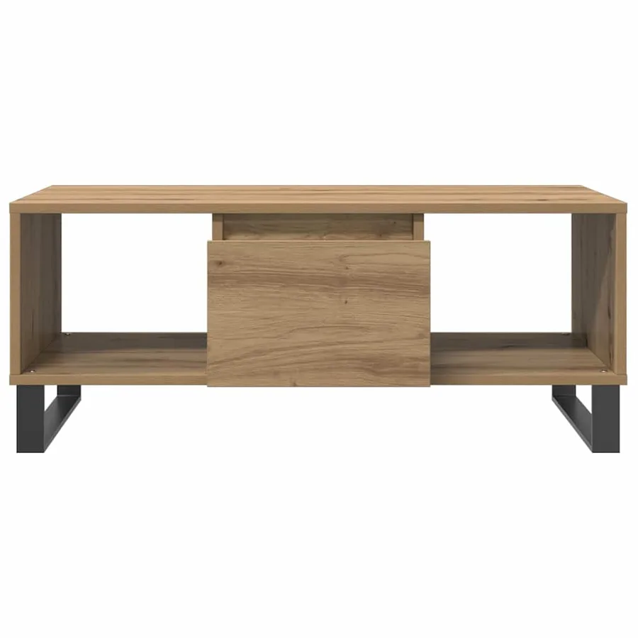 Table basse chêne artisanal 90x50x36,5 cm bois d'ingénierie - 5