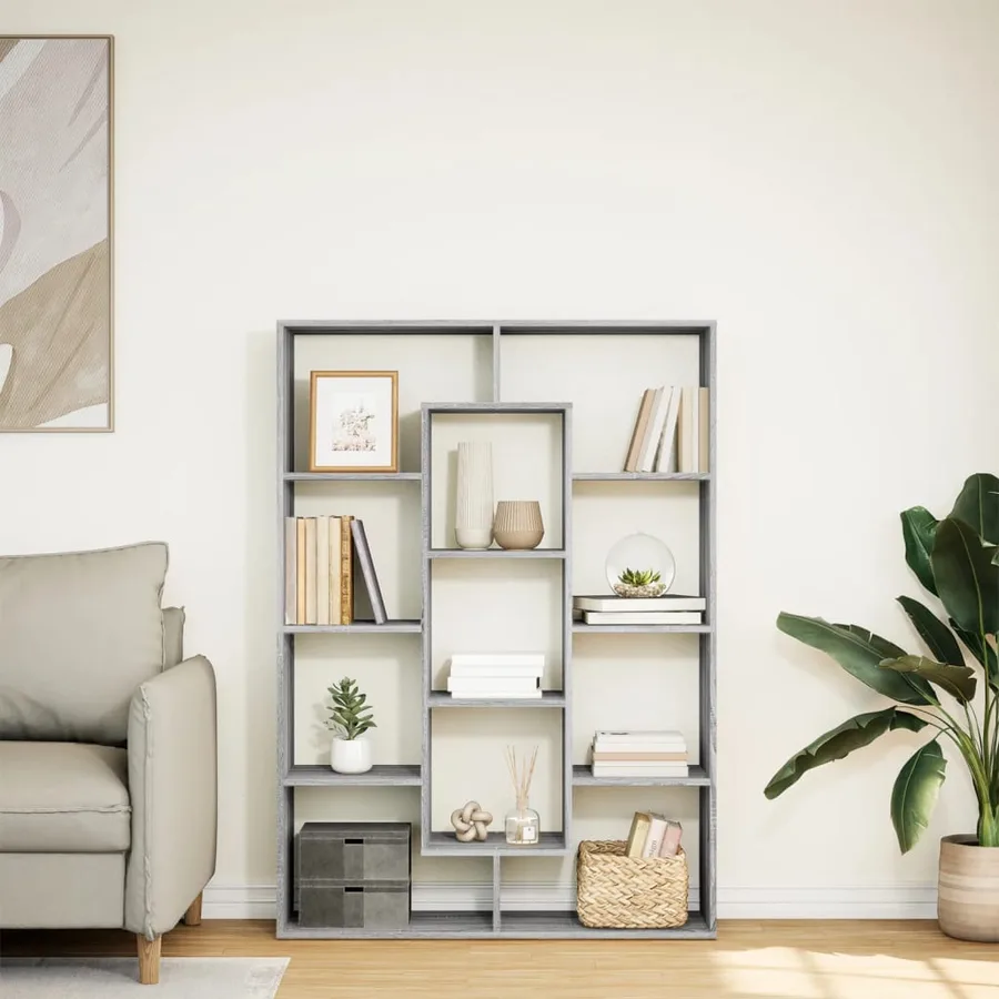 Bibliothèque sonoma gris 102x29x143 cm bois d'ingénierie - 3
