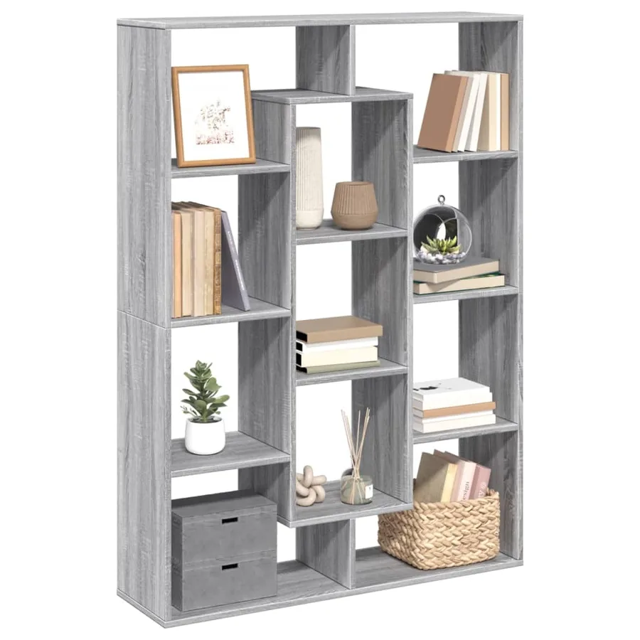 Bibliothèque sonoma gris 102x29x143 cm bois d'ingénierie - 4