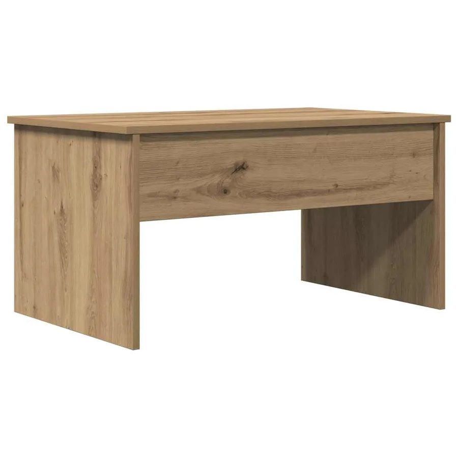 Table basse chêne artisanal 80x50,5x41,5 cm bois d'ingénierie - 2