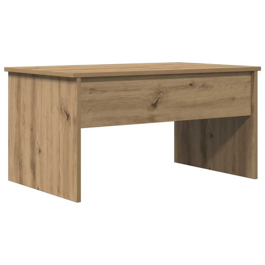 Table basse chêne artisanal 80x50,5x41,5 cm bois d'ingénierie - 7
