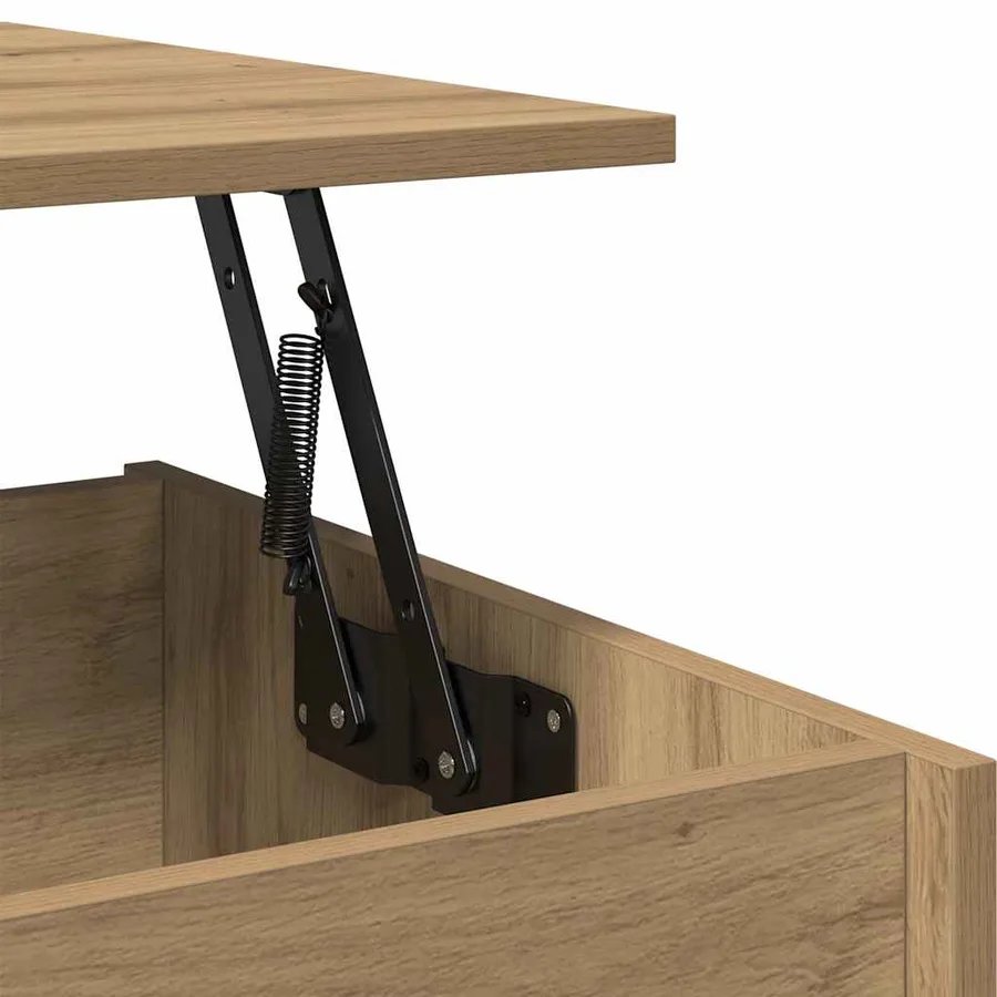 Table basse chêne artisanal 80x50,5x41,5 cm bois d'ingénierie - 9