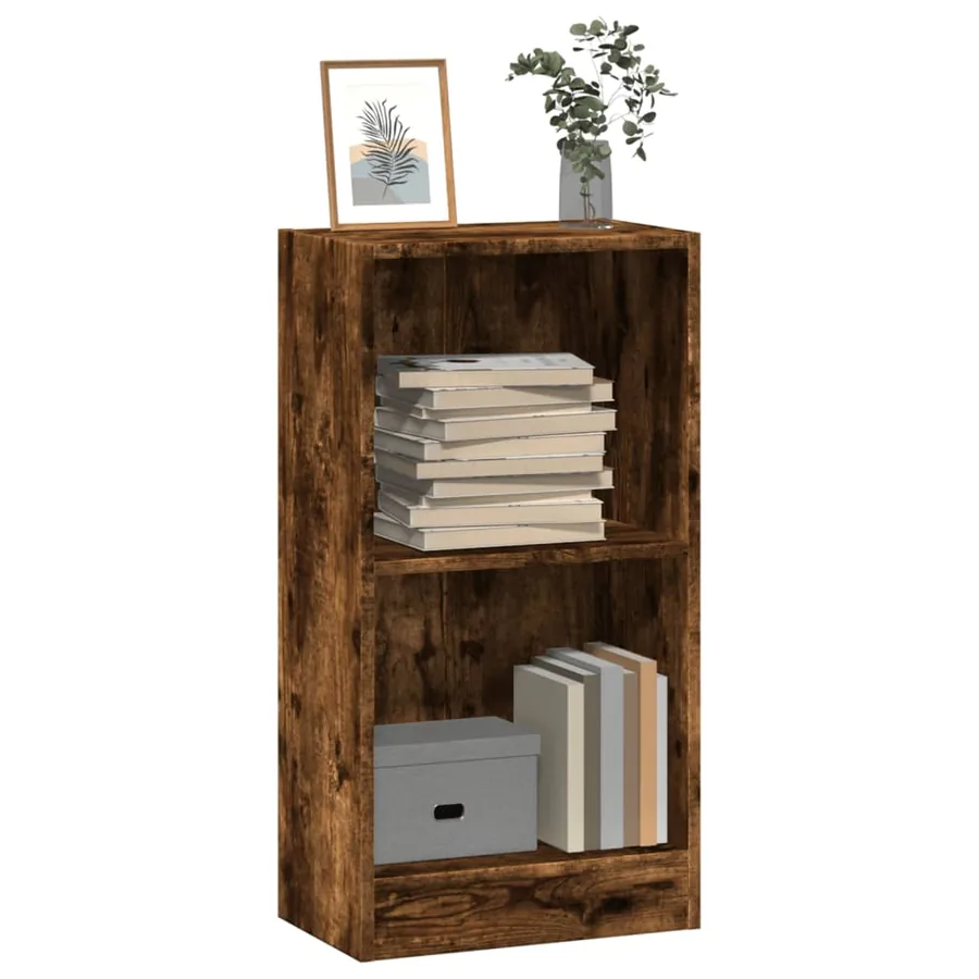 Bibliothèque chêne fumé 40x24x76 cm bois d'ingénierie