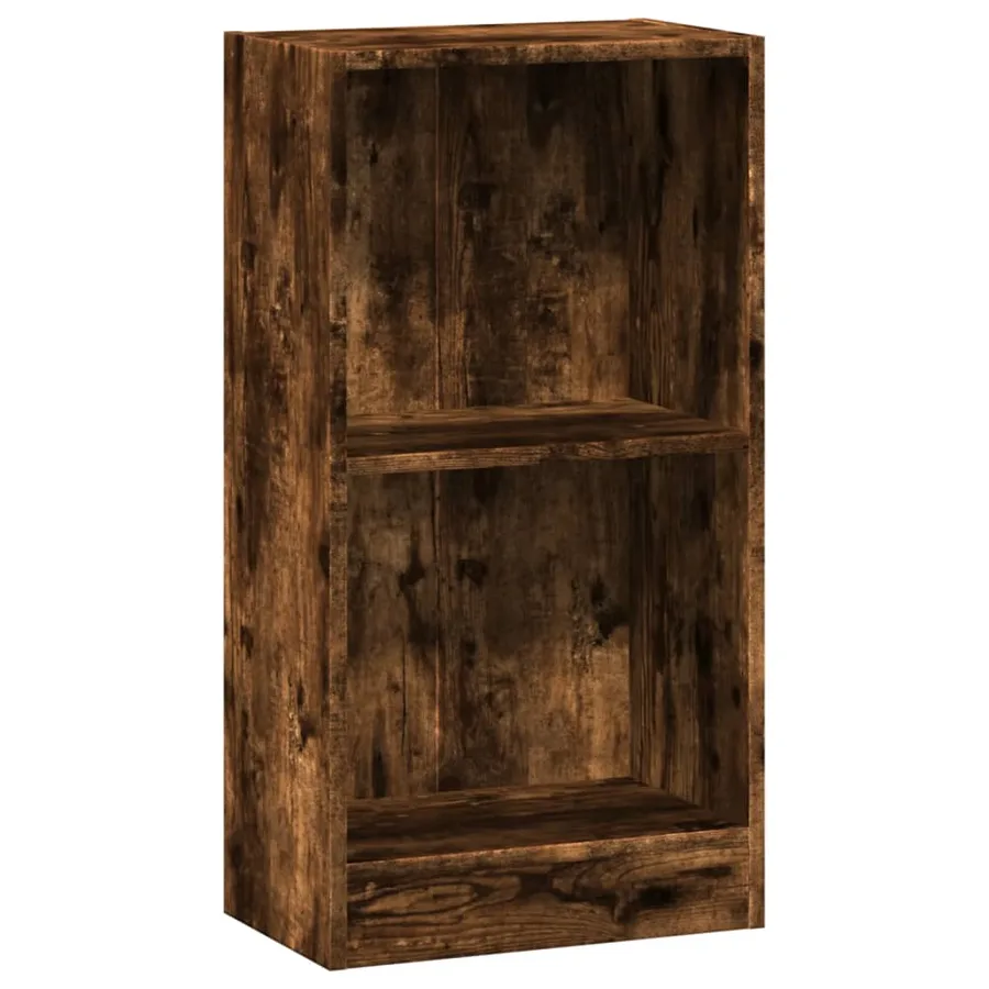 Bibliothèque chêne fumé 40x24x76 cm bois d'ingénierie - 2