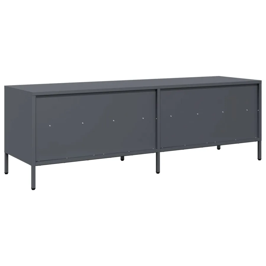 Meuble TV anthracite 135x39x43,5 cm acier laminé à froid - 7