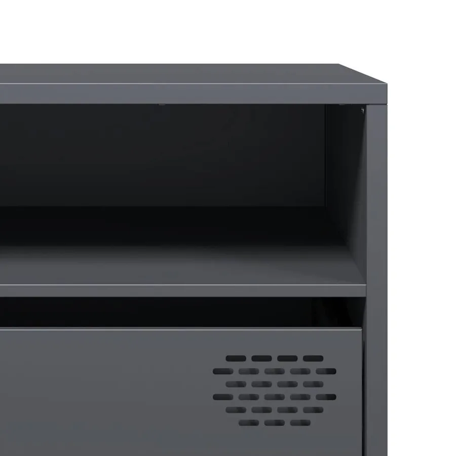 Meuble TV anthracite 202x39x43,5 cm acier laminé à froid - 10