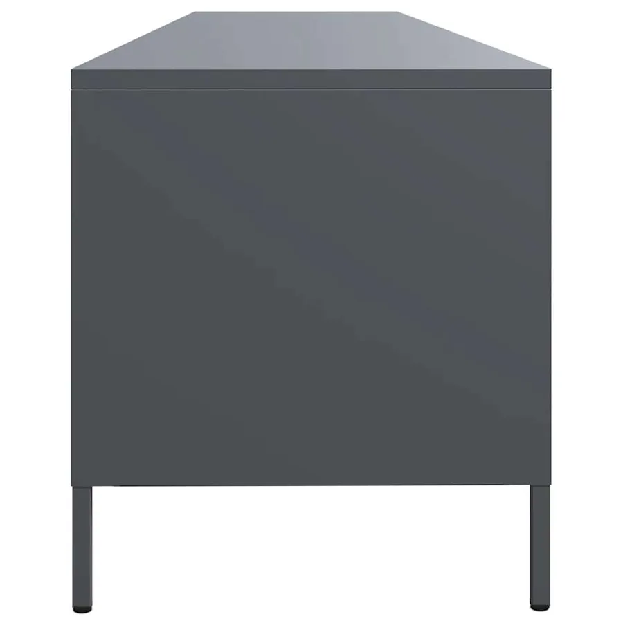 Meuble TV anthracite 202x39x43,5 cm acier laminé à froid - 6