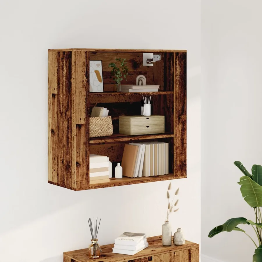 Armoire murale vieux bois 80x33x80 cm bois d'ingénierie