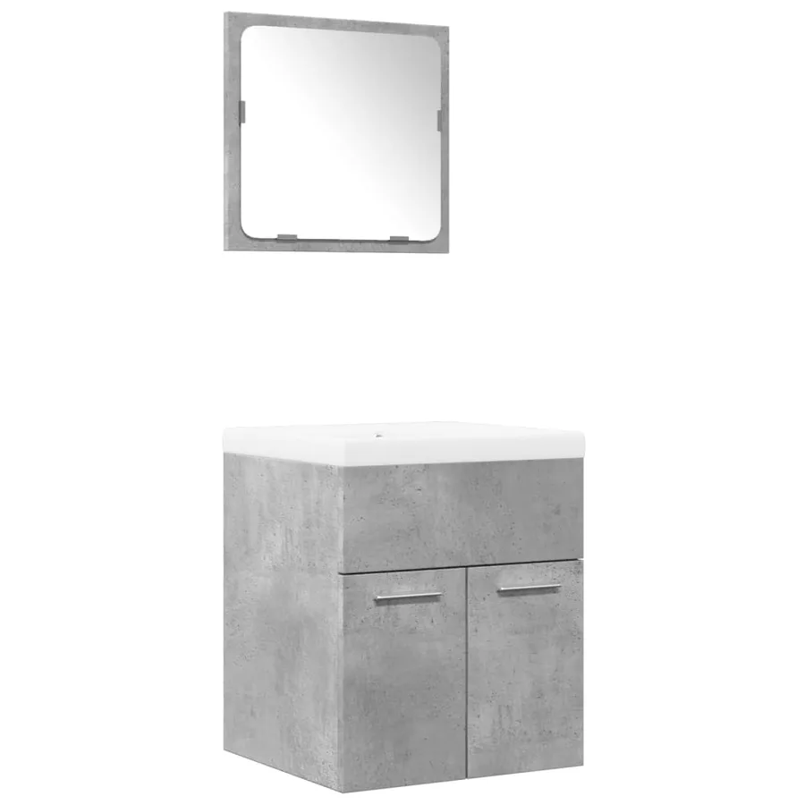 Ensemble de meubles de salle de bain 3 pcs gris béton - 2