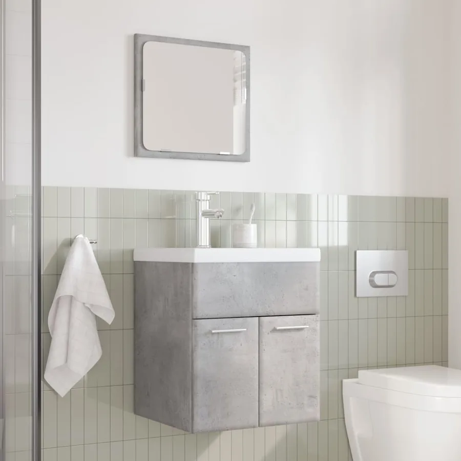 Ensemble de meubles de salle de bain 3 pcs gris béton - 3