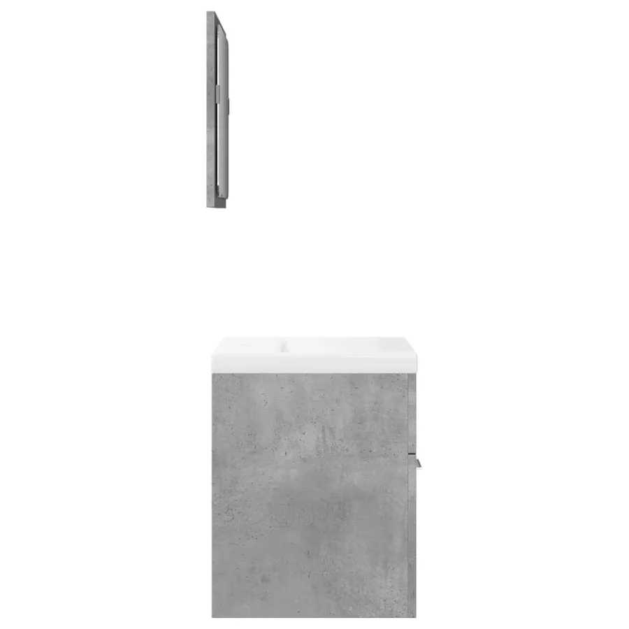 Ensemble de meubles de salle de bain 3 pcs gris béton - 5