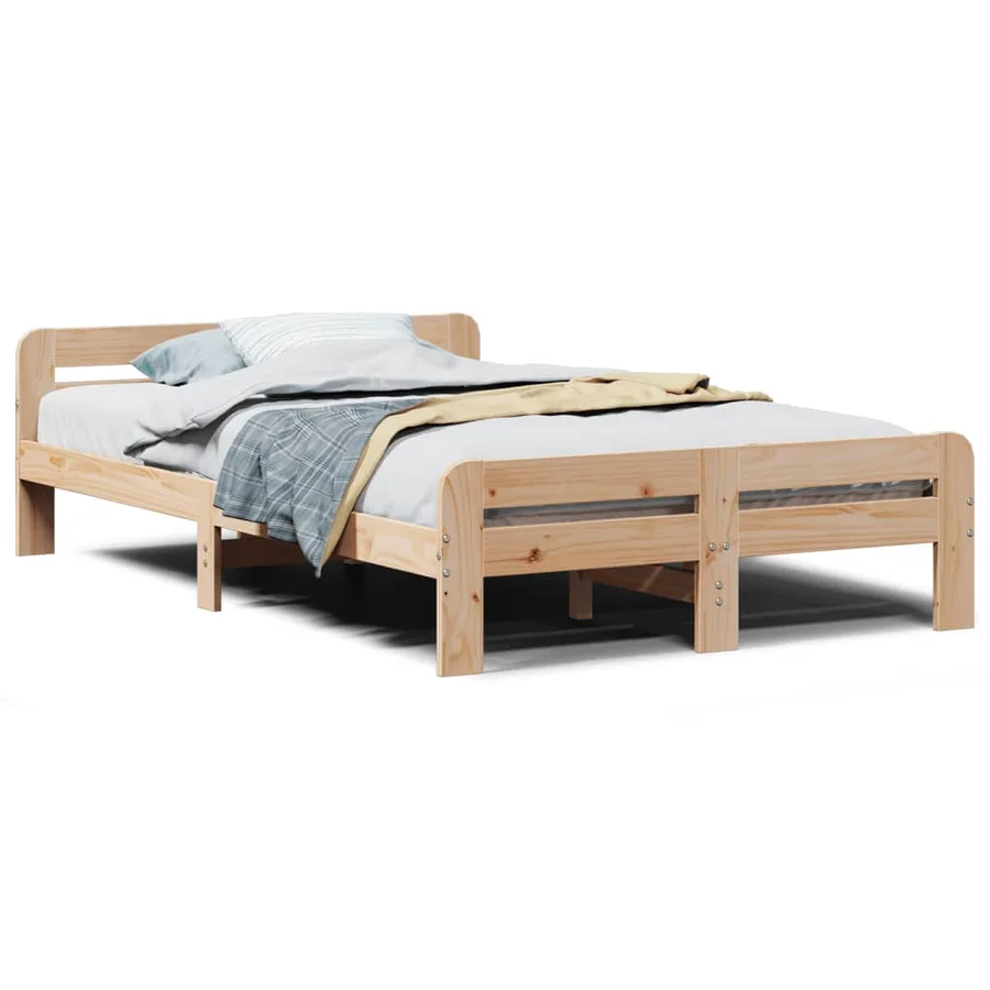 Cadre de lit sans matelas 120x200 cm bois de pin massif - 2